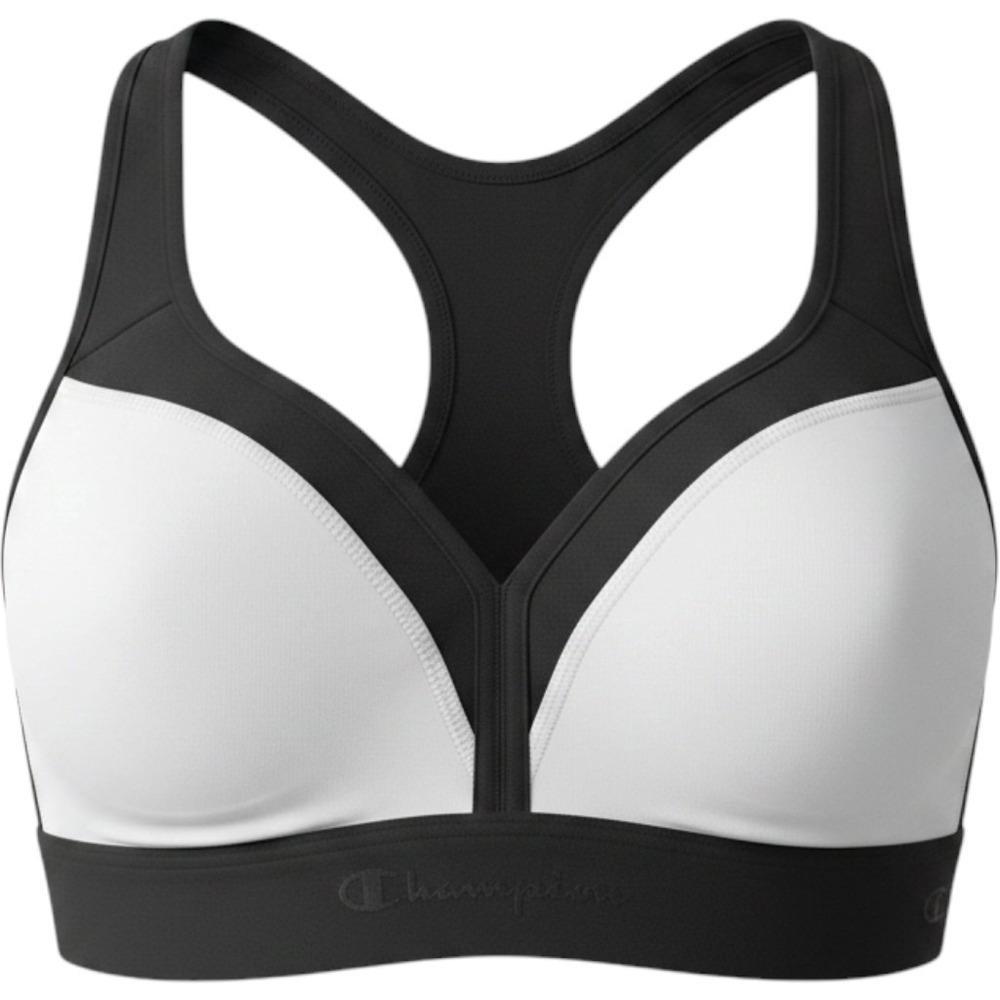 Curvy Sports Bra White With Black Straps Champion Moderate Support  Small NWT